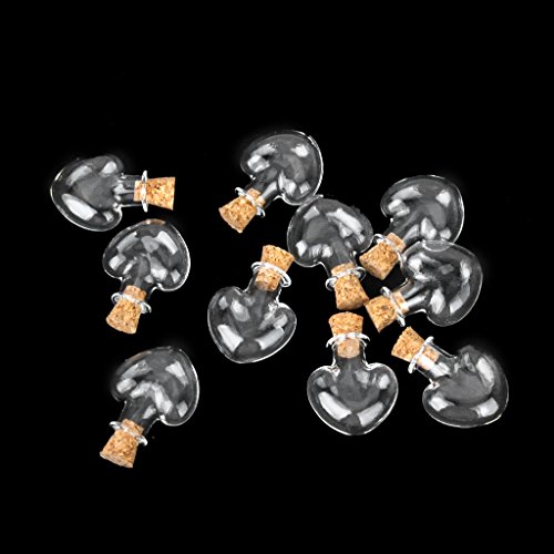 gazechimp 40pcs Coração Misto/Waterdrop/Copo/Forma De Estrela Mini Garrafas Com Rolhas Encantos