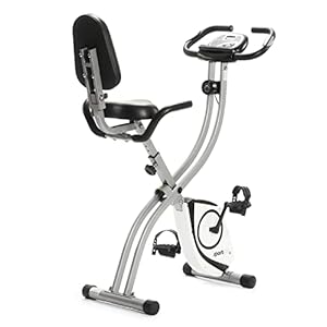 SportPlus hometrainer, ruimtebesparend inklapbaar, 8 weerstandsniveaus, polssensoren, onderhoudsvrij en stil, opvouwbare hometrainer, trainingscomputer, X-bike, getest op veiligheid