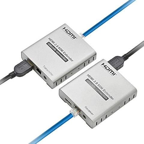 Expert Connect | 4K@60HZ HDMI 2.0 Extender Over Cat5e / Cat6 / Cat7 Ethernet Cable Up to 200ft & 4K@30Hz / 1080p Up to 400ft | HDR, YUV 4:4:4, HDCP 2.2 | Loop-Out, IR Control, Cascading Cover