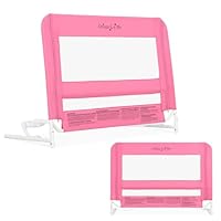 Dream On Me Lightweight Mesh Security Adjustable Bed Rail for Toddler, Breathable Mesh Fabric, Suitable for All Types of Beds, Reinforced Anchor System Bed Guard Rail, Pink