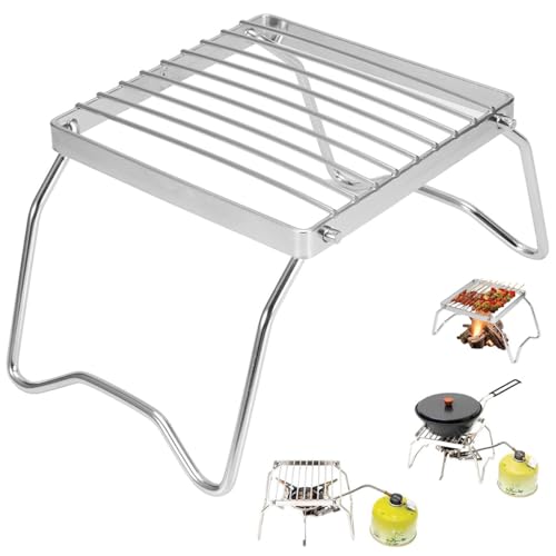 Grillrost mini Grillgitter Outdoor Kochen,Outdoor Kocher, Edelstahl, Klappbar, 16 X 17 cm, für hikeman,campinggrills