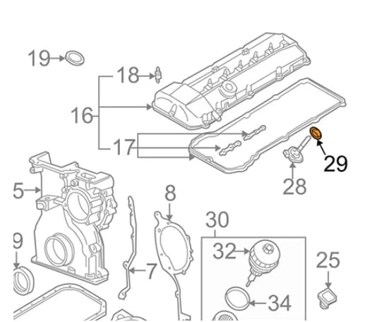 Upgraded Engine-Fluid Level Sensor O-Ring Gasket Ring 12611744292 Compatible for BMW X5 3.0L-L6