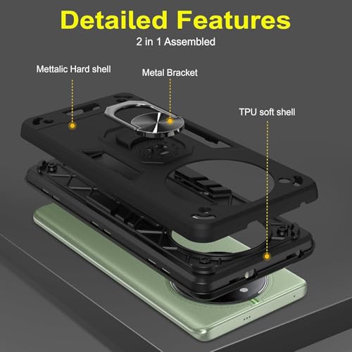 Image of NDCOM for Realme 11 Pro Back Cover | Realme Narzo 60 Pro 5G Back Cover | Realme 11 Pro Plus Back Case | with Ring Holder Kickstand