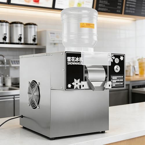 360W Commercial Snowflake Ice Machine | Dual Hopper Design | 60kg/120kg Daily Output | Adjustable Speed Control Panel | Perfect for Restaurants & Events