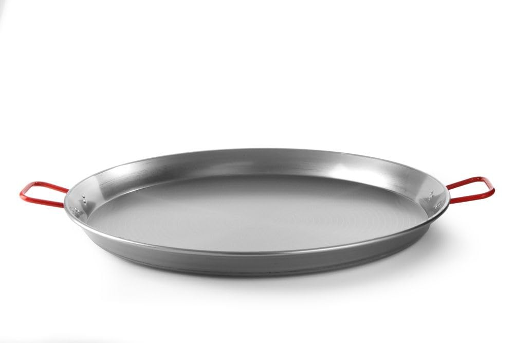 HENDI Paella-Pfanne, extra groß, Fiesta 800 (146804), geeignet für Gasherde, mit Griffen, Paellapfanne, Servierpfanne, ø800x(H) 50mm, Kohlenstoffstahl