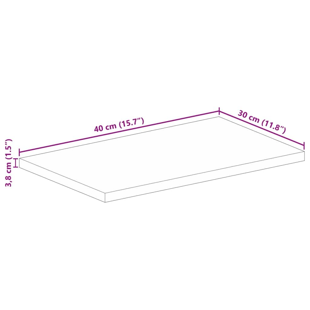 vidaXL Tischplatte, Holzplatte Rechteckig, Massivholzplatte für Tisch Esstisch Couchtisch, Ersatztischplatte, 40x30x3,8cm Altholz Massiv
