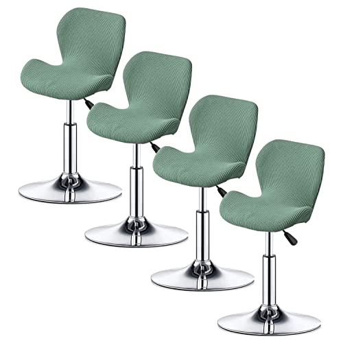 Fundas Elásticas para Taburetes de Bar Curvas Giratorias para Sillas de Bar Juego de 2/4/6 con Respaldo Bajo para Cocina Y Comedor Color Verde Guisante 4 Unidades