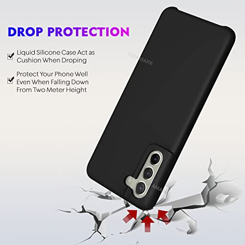 Image of LIRAMARK Liquid Silicone Soft Back Cover Case for Samsung Galaxy S21 FE 5G (Black)