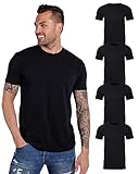 INTO THE AM Premium Men's Fitted T-Shirt 4-Pack - Modern Fitted Fresh Classic Crew Neck Essential Tee Shirts Men Multi Pack (Black, Medium)