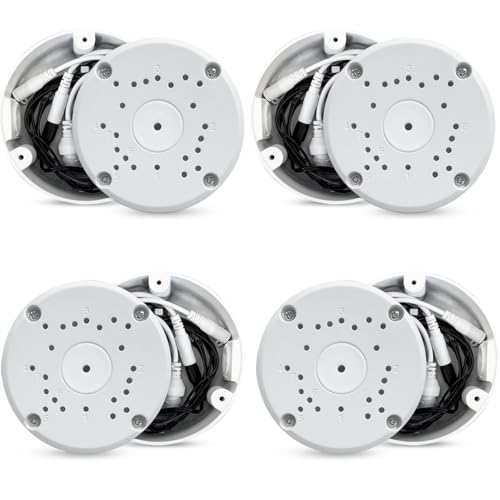 Universal Mount for Bullet Security Cameras, 4 Packs Waterproof Metal Junction Box for Outdoor...