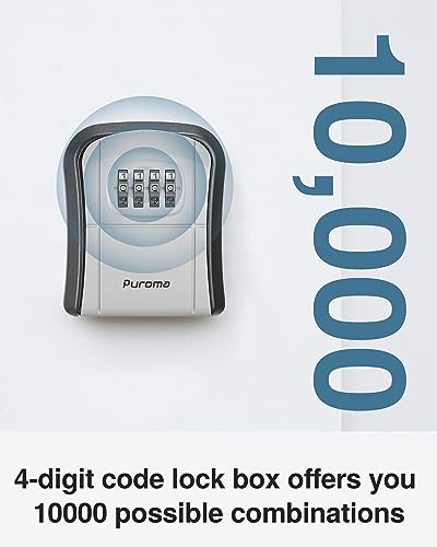 Puroma Key Lock Box Combination Lockbox for Home, Office, Garage
