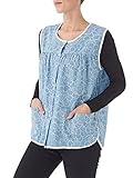 AmeriMark Easy-Care Snap Front Cobbler Aprons Vest with Two Patch Pockets French Blue Large