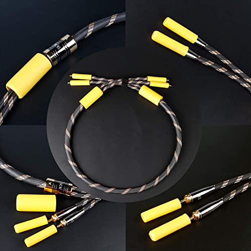 Skw Upgrad Audiophiles Audio Cable 2Rca Male To 2Rca Male Hifi System Converter Adapter With Diameter 12.8Mm Black 3Ft (1M) #TOP6