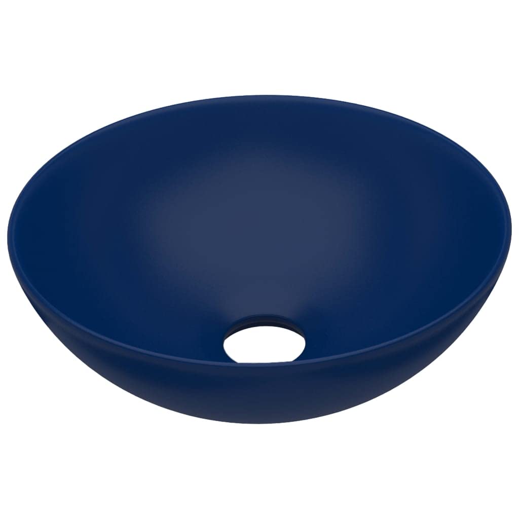 SKM Waschbecken Keramik Dunkelblau Rund,Heimwerkerbedarf,Sanitärbedarf,Sanitärkeramik & Armaturen,Waschbecken & Spülen,Badezimmer-Waschbecken,Blau,3.3 kg,146979