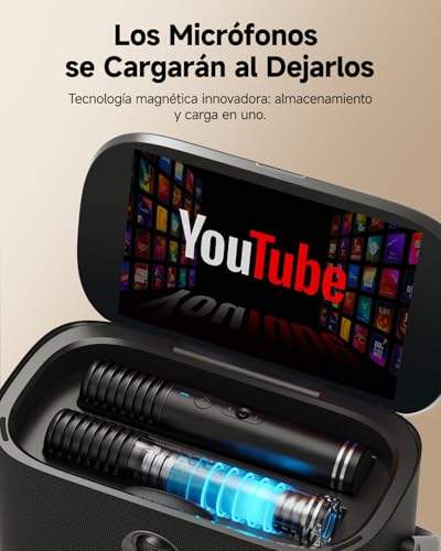 Miniatura 5 de Máquina De Karaoke Para Adultos, Pantalla Integrada Con Letras, 2 Micrófonos Inalámbricos De Autocarga, Aplicación De Karaoke, Altavoz 140w, Conexión A Tv Para Fiestas En Casa Y Exteriores Shell S2