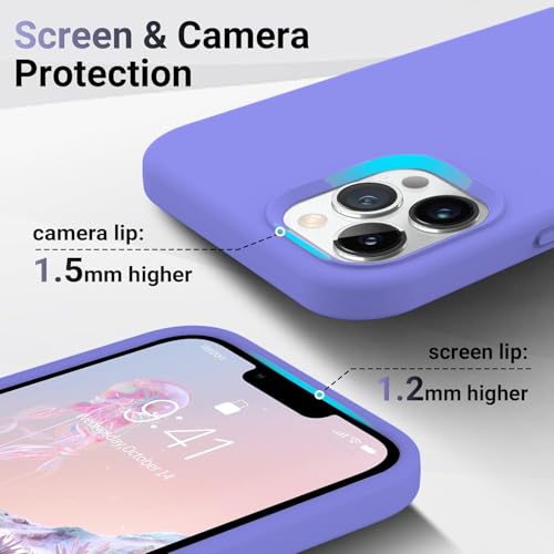 Image of DIZORO Silicone Back Case for iPhone 12 Pro Max, Soft-Touch Phone Microfiber Silicone Back Cover for iPhone 12 Pro Max- Purple