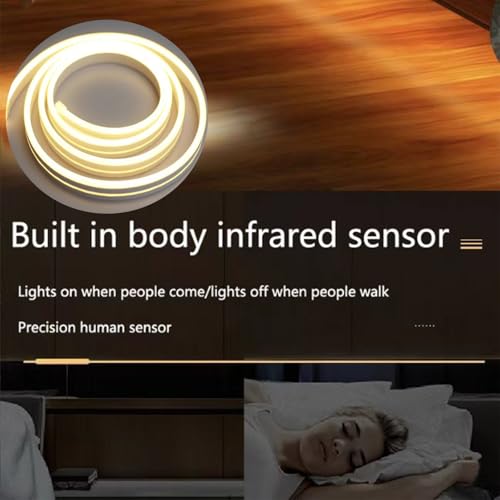 Image of LED Neon Strip Lights, 2M USB LED Strip Lights, 12V Neon Rope, Warm Yellow, Cuttable & Bendable, Waterproof Silicon, Indoor /Outdoor Decor, Mood Lighting