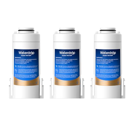 Waterdrop WD-EDF Ersatzfilter für alle Waterdrop Instant-Wasserfilterkannen, WD-ED01W, WD-ED01B, WD-ED02, WD-ED04, halten bis zu 3 Monate oder 757 Liter (3er-Pack)