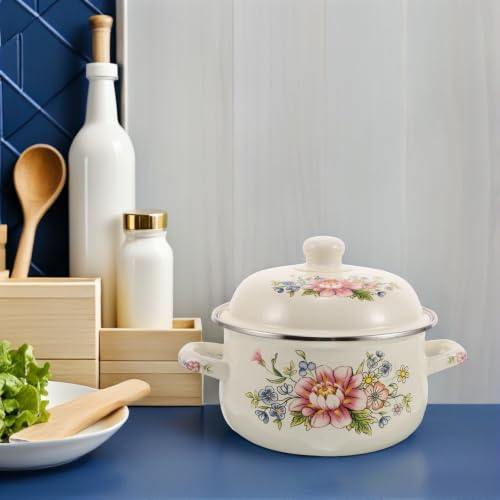 Olla pequeña para cocinar a calor bajo estufa esmaltada con asa Zerodeko 2L 8