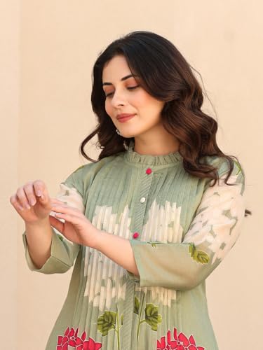 Image of INDO ERA Women's Cotton Floral Printed Kurta Set | Soft Fabric | Stylish Ethnic Suit,IEOUT104
