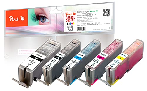 Peach 316835 Cartouche d'encre Noir, Bleu, Rose, Jaune