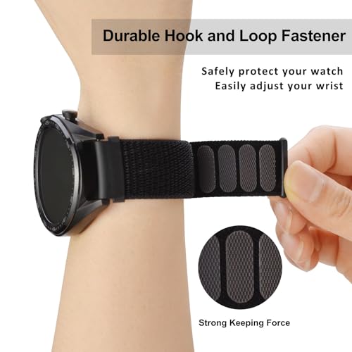 WOCCI Adjustable Nylon Sport Watch Straps with Hook and Loop Fastener, Quick Release Watch Bands for Men and Women, Band Width 18mm 20mm 22mm
