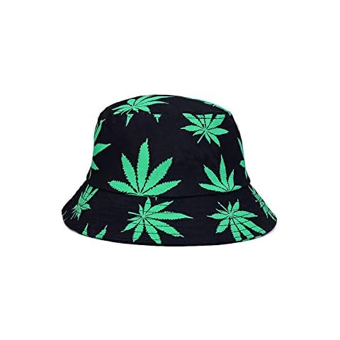 JMITHA Unisex Funky Print Bucket Sun Hat Cotton Fisherman Hat Women Sunhat (Green) Cover