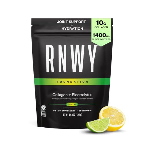 RNWY Foundation Collagen Peptides + Electrolytes Powder, 10g Hydrolyzed Collagen,