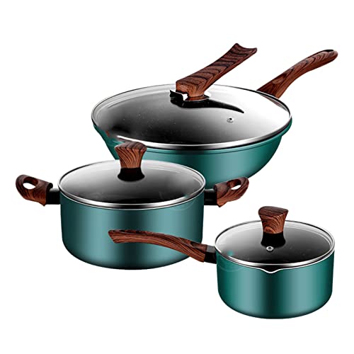 BAILR Cacerola Multifunción, Resistente a Rayones y Antiadherente Wok Sartenes, Sartén Fácil De Usar Apto Todas Las Cocinas, Vitroceramica, Gas, Lavavajillas (A 1 Set)