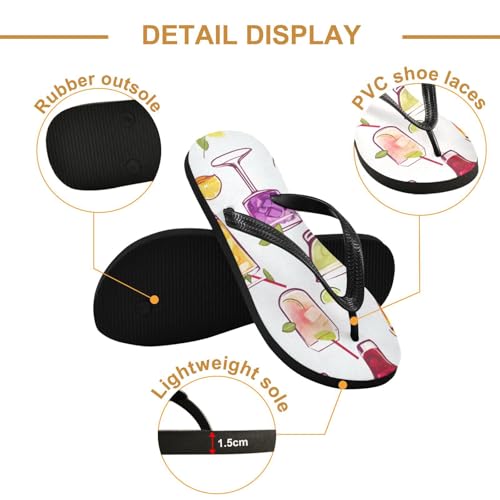 Womens Flip Flops Cocktail CupNon-Slip Casual Beach Slippers Rubber Sandals214B30242