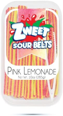 Amazon.com : Zweet Sour Pink Lemonade Candy Belts 10 Ounce