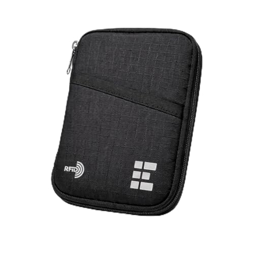 Zero Grid Passport Holder & Travel Wallet with RFID Blocking, Premium Document Organizer for Men &...