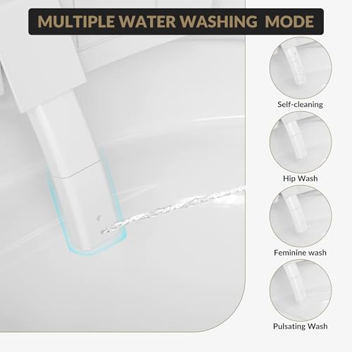 Garvee Smart Toilet, One Piece Bidet Toilet for Bathrooms, Toilets with Warm Water Sprayer & Dryer, Foot Sensor Operation, Heated Bidet Seat, Tankless Toilets with LED Display