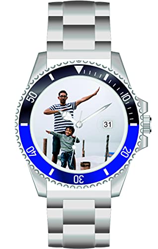 memories Reloj con foto con foto, diámetro de 40 mm, acero inoxidable, pulsera de 3 bares, indicador de fecha, fabricado en Alemania, plata, Pulsera memories Reloj con foto con foto, diámetro de 40 mm, acero inoxidable, pulsera de 3 bares, indicador de fecha, fabricado en Alemania, plata, Pulsera