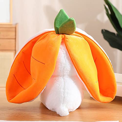 Mukorolee Bunny Plush Doll Toy Pillow, Reversible Carrot Strawberry Bunny Stuffed Animal with Zipper, Cute Rabbit Decoration for Kids & Adult Birthday Party Gift (1pcs 10" Carrot) - image 6