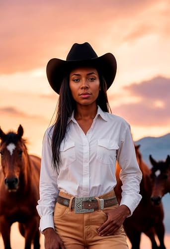 Image of Adjustable Vintage Western-Belts for Women Men Engraved Buckle-Belts Cowboy-Cowgirl-Belt (Waist for 29 inch-39 inch)