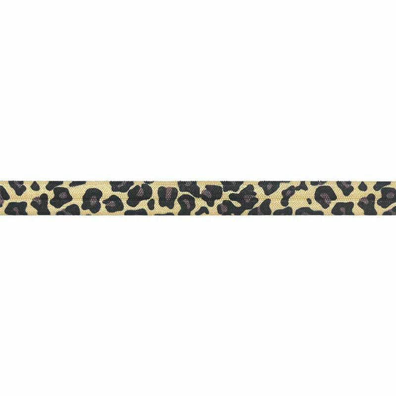 Cinta elástica plegable con estampado de leopardo, 15 mm, 1,5 cm, 2,5 m, cinta de licra, para el cabello, adorno de costura, 24 unidades, 15 mm, 100 yardas