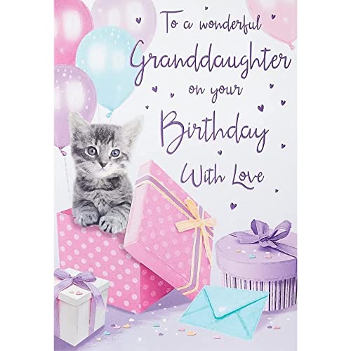 Piccadilly Greetings Birthday Card Granddaughter - 9 x 6 inches - Regal Publishing C80442 Pink
