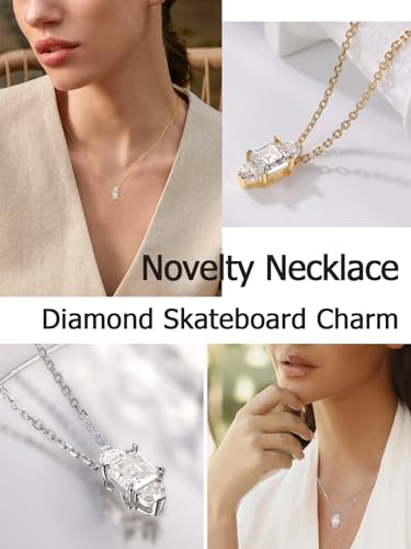 CYW Moissanite Dainty Small Pendant Necklace for Women, Solid 925 Sterling Silver, 16"/18"/20" Adjustable, Birthday Valentines Anniversary Mother's Day Ideal Gift for Her2