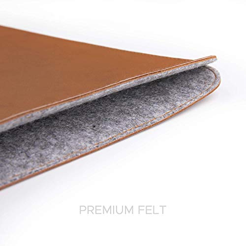 Image of Comfyable Laptop Sleeve 15 Inch Precisely Compatible with MacBook Air 15-inch M4 2025 A3241 & M3 2024 A3114 & M2 2023 A2941, Faux Leather Cover Case, Brown
