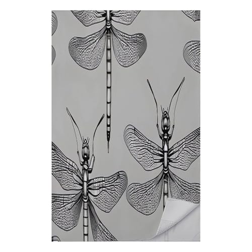 AQRJLPM Dragonflies Grey Quick Dry Towel Cold Fabric Workout Sweat Towels Highly Absorbing Odor-Free Travel Towel for Hot Yoga Tennis Running Exercise Working Out Camping