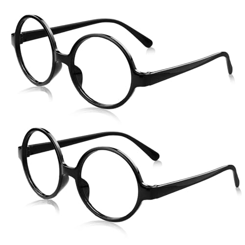 JOOTUEPO Gafas de mago de plástico para niños, gafas de juguete, gafas redondas de mago, gafas de marco de plástico sin lentes, gafas de vestir para adultos y niños, fiesta de disfraces de Halloween