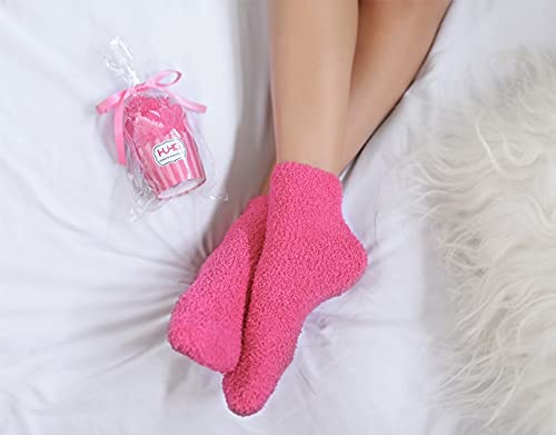 Love You To The Moon And Back Funny Socks - Cool Pink Fuzzy Novelty Cupcake Packaging For Her - Gift Idea For Mom, Wife, Sister, Friend, Aunt Or Grandma - Birthday, Christmas Stocking Stuffer - 1 Pair #TOP4