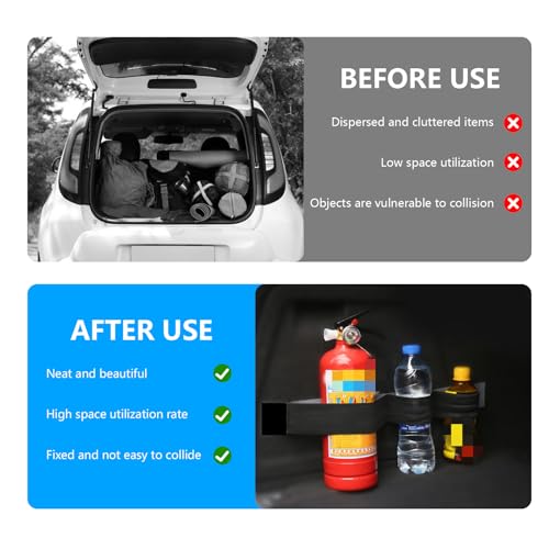 MUZHUPGUZ 8 STK Auto Kofferraum Organizer Klett, Auto Klettverschluss Streifen, Klettbänder zur Befestigung von Gegenständen im, Kofferraum Aufbewahrung, 23cm 34cm 46cm 54cm