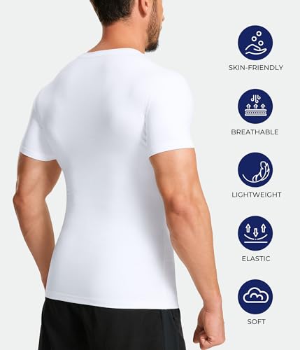 TAILONG Short Sleeve Compression Shirt Men Shapewear Slimming Undershirt Body Shaper Tank Top Workout Shirts4