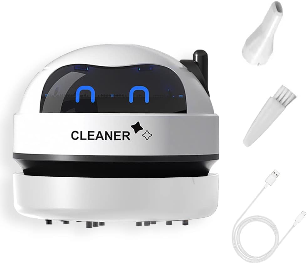 Preshwous Desktop Vacuum, Counter Vacuum Cleaner Mini, Rechargeable Countertop
