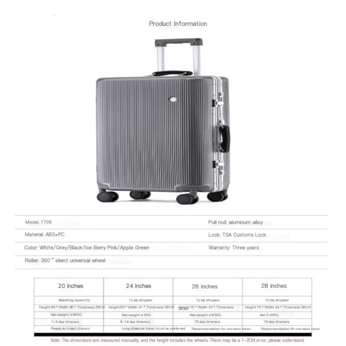 Suitcase Suitcase Password Box Suitcase Men's And Women's Ins Trend Trolley Case Men's Universal Wheel Zipper Case Suitcase Tags(Gray,28)2