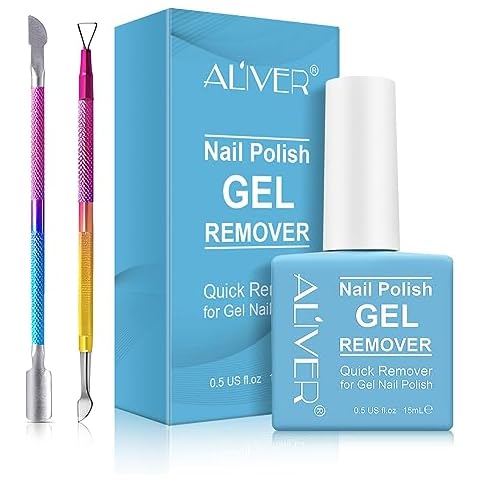Gel Nail Polish Remover, Nail Polish Remover for Gel Nails, Professional Gel Nail Remover with Cuticle Pusher & Nail Polish Scraper, No Soaking or Wrapping, Soak-Off Gel Polish in 2-3 Minutes Cover