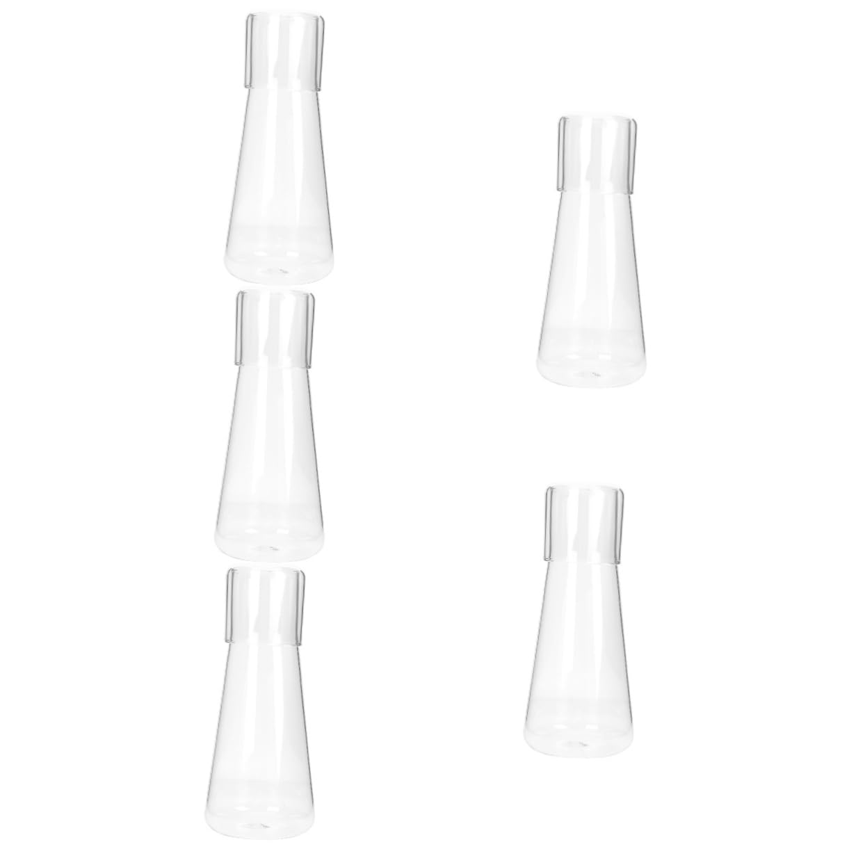Zerodeko 5 Sets Cold Water Bottle Glass Water Bottle Transparent Water Bottle Practical Water Bottle Elegant Water Bottle High Capacity Glass Jug Cold Drink Machine Water Jacket Ice Tea Pot