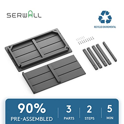 Serwall Outdoor Coffee Table Weather Resistant Adirondack Console Table Hips Tables For Patio- Gray #TOP2